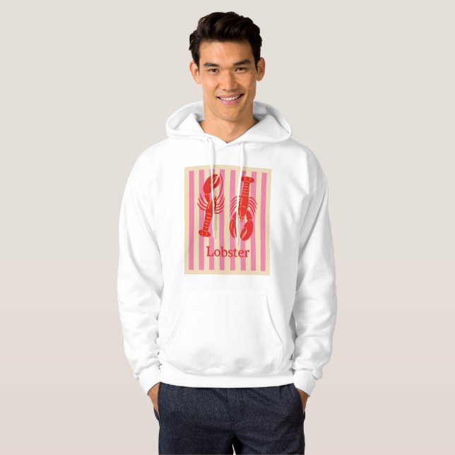 Sudadera Langosta Pop Crustáceos audaces en franjas de cara (Anverso completo)