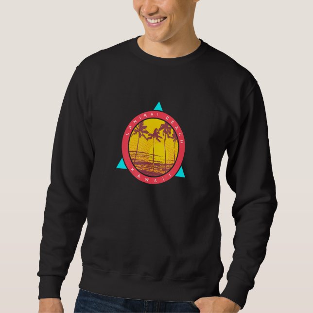 Sudadera Lanikai Beach Hawaii Palm Trees Sunset (Anverso)