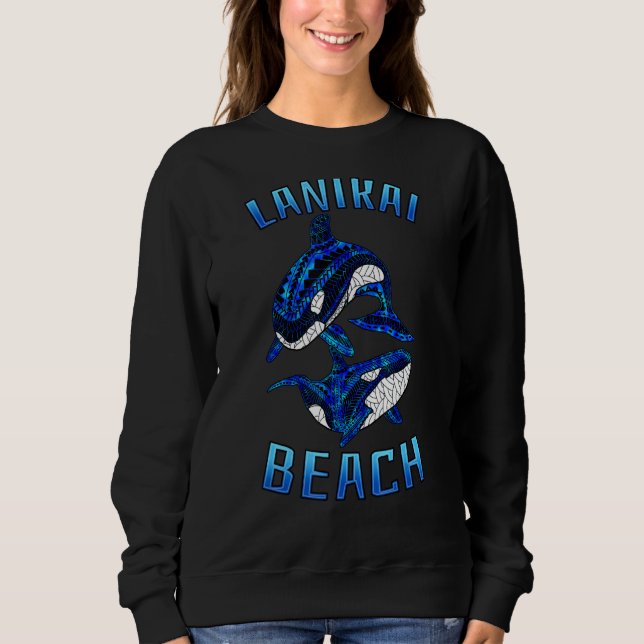Sudadera Lanikai Beach Hawaii Vacaciones Tribal Ballena Orc (Anverso)