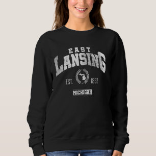 Sudadera Lansing East MI Michigan Vintage Throwback