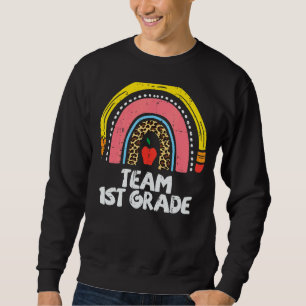 Sudadera Lápiz Apple Rainbow Team de primer grado en la esc