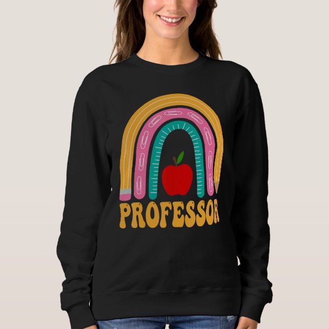 Sudadera Lápiz Arcoíris Profesor Mujeres De vuelta a la Esc (Anverso)