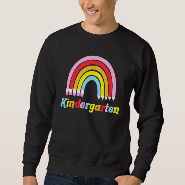 Sudadera Lápiz de arcoiris primer curso de primer día de cl (Anverso)