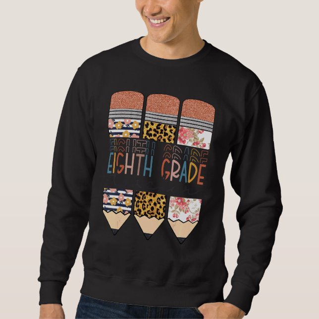 Sudadera Lápiz De Leopardo De Octavo Grado De Maestra De Vu (Anverso)
