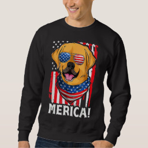 Sudadera Lápiz De Perro Patriótico Golden Retriever Usa Fla