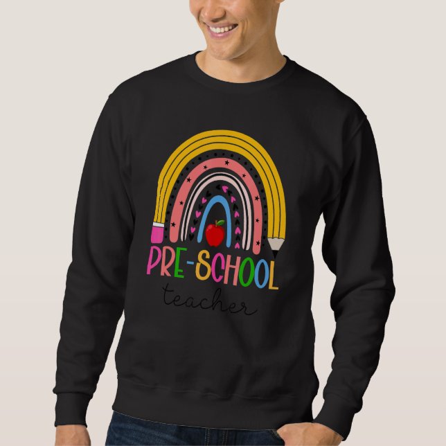 Sudadera Lápiz de vida del profesor de preescolar Rainbow d (Anverso)