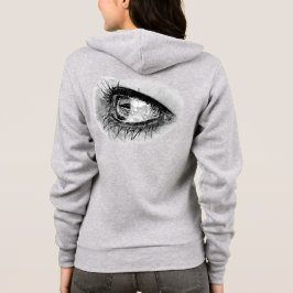 Sudadera Lápiz gráfico de ojos de mujer hermosa de mano lib