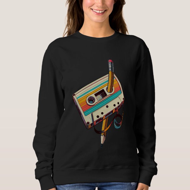 Sudadera Lápiz Rewind Cassette Old School Music Lover Part (Anverso)