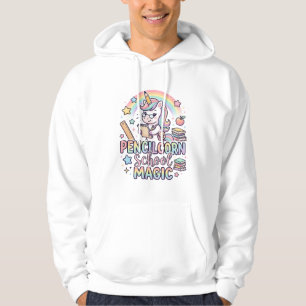 Sudadera Lápiz Unicornio Escuela Mágica Pegatina Adorable a