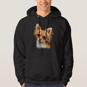 Sudadera Larga pintura de color de agua de Chihuahua, perro