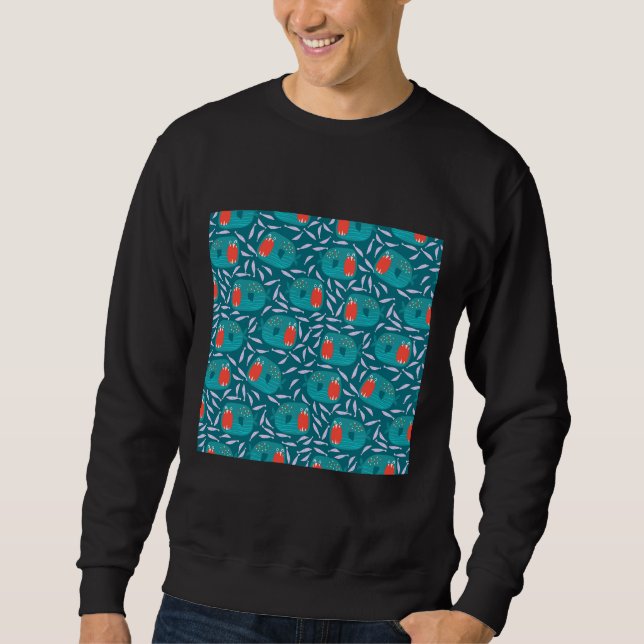 Sudadera Largo patrón de pescado (Anverso)