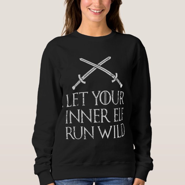 Sudadera Larp Larping Geek Nerd Larper Dejar Su Elf Interio (Anverso)