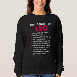 Sudadera Las 10 reglas principales del signo zodiacal Leo