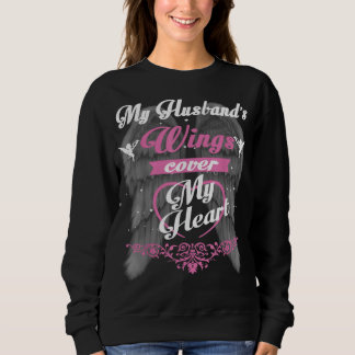 Sudadera Las alas de mi marido cubren mi regalo de corazón