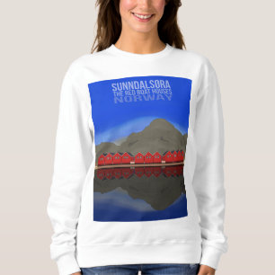 Sudadera Las Casas de Barcos Rojas Sunndalsøra Noruega