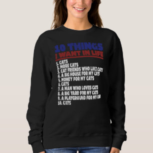 Sudadera Las Cosas Que Quiero En Mi Vida Gatos
