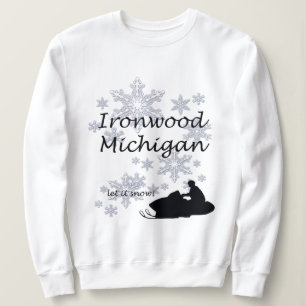 Sudadera Las damas de nieve de Ironwood Michigan Snowmobile