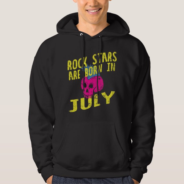 Sudadera Las Estrellas De Rock Nacieron En Julio Para Niños (Anverso)