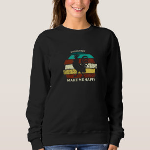 Sudadera Las gallinas me hacen feliz granja de pollo retro