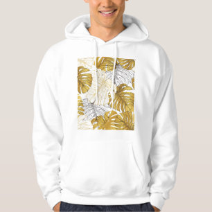 Sudadera Las hojas de Monstera: Blanco dorado