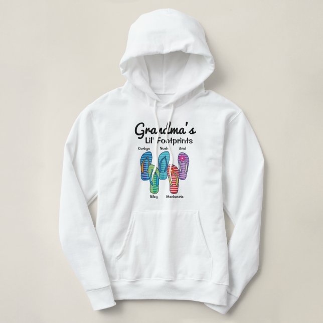 Sudadera Las huellas de Lil de la abuela personalizaron (Diseño del anverso)