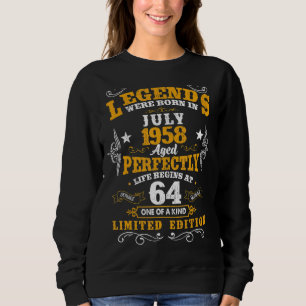 Sudadera Las Leyendas Nacieron En Julio De 1958 64º Cumplea