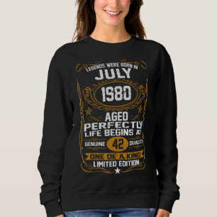 Sudadera Las Leyendas Nacieron En Julio De 1980 42º Cumplea