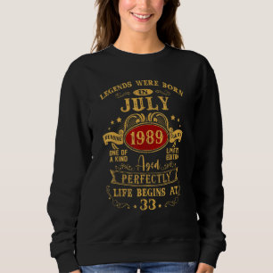 Sudadera Las Leyendas Nacieron En Julio De 1989 33er Cumple