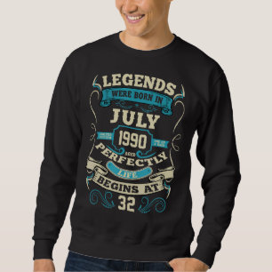 Sudadera Las Leyendas Nacieron En Julio De 1990 32º Cumplea