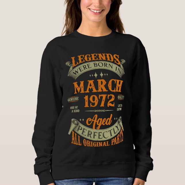 Sudadera Las leyendas nacieron en marzo de 1972 (Anverso)