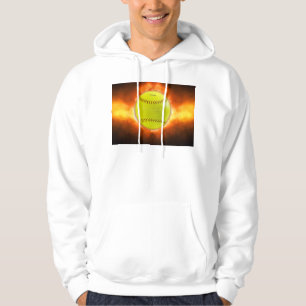 Sudadera Las llamas de bola rápida de softball amarillo de 