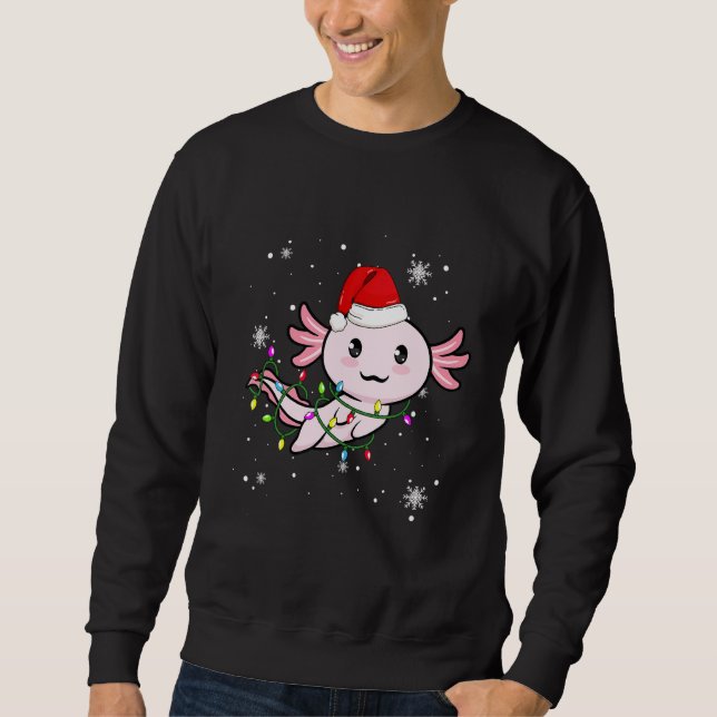 Sudadera Las Luces De Los Navidades De Axolotl Llevaron A L (Anverso)