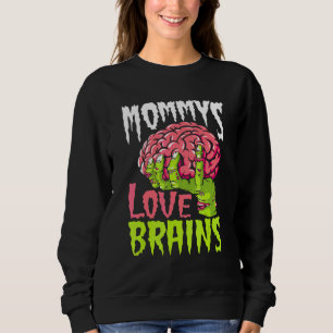 Sudadera Las mamás aman los cerebros Mamá zombie Hallowee