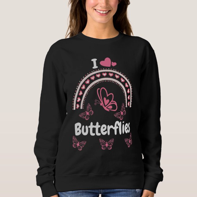 Sudadera Las mariposas rosadas de corazón citan el diseño (Anverso)