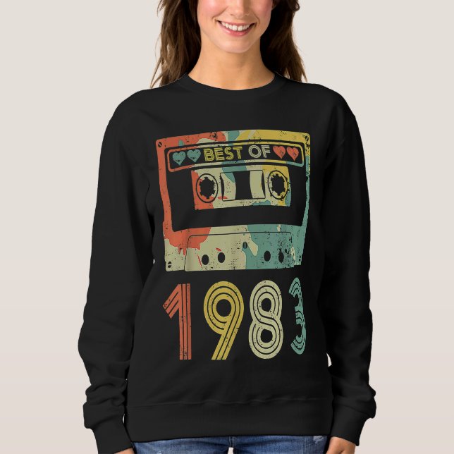 Sudadera Las Mejores Cintas De Cassette De 1983 Hombres Muj (Anverso)
