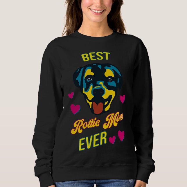 Sudadera Las mejores damas de Rottie Mama Ever Rottweiler (Anverso)