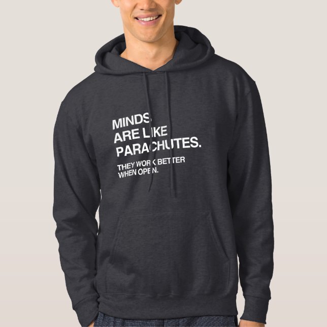 SUDADERA LAS MENTES SON COMO PARACAÍDAS (Anverso)
