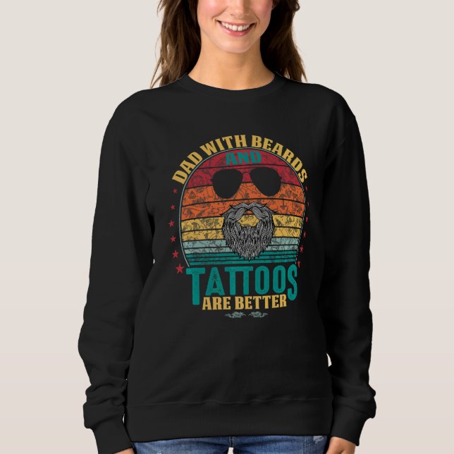 Sudadera Las modas con barba y tatuajes son mejores padres  (Anverso)