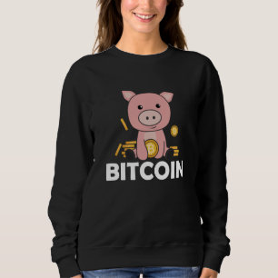 Sudadera Las monedas de bitcoin Piggy Bank mantienen moneda