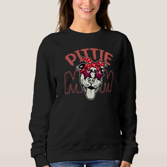 Sudadera Las mujeres adorables dueños de perros Pitbull Mam (Anverso)