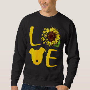 Sudadera Las mujeres aman Pitbull Funny Sunflower Dog Paw