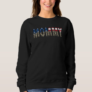 Sudadera Las Mujeres Americanas Mami Leopard Bandera Americ