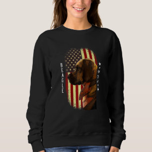 Sudadera Las mujeres beagle mamá Bandera Americana Beagle p