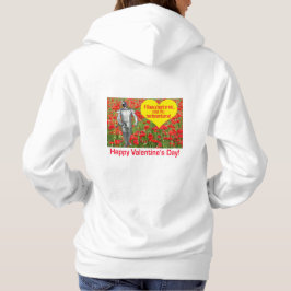 Sudadera las mujeres capuchan. Feliz Día de San Valentín.