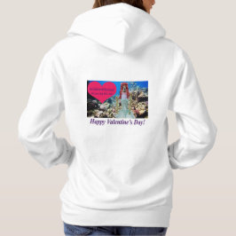 Sudadera las mujeres capuchan. Feliz Día de San Valentín. d
