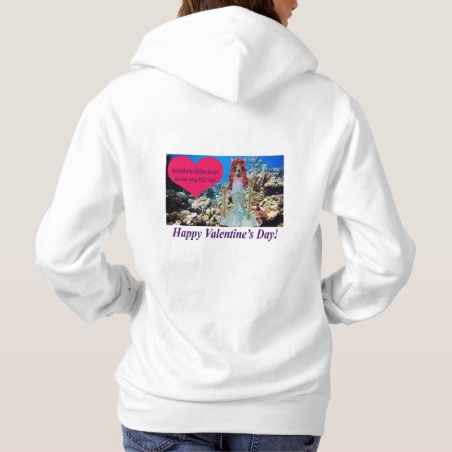 Sudadera las mujeres capuchan. Feliz Día de San Valentín. d (Reverso)