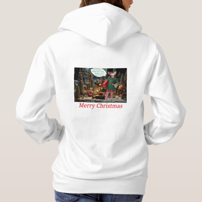 Sudadera las mujeres capuchan. Feliz Navidad. fennec fox/el (Reverso)