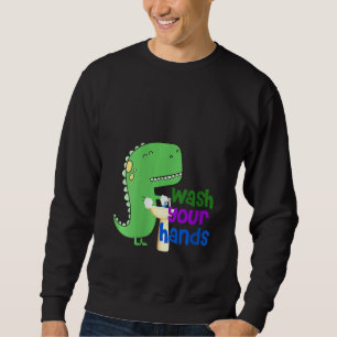 Sudadera Las Mujeres Cute Dino T Rex Lávate Las Manos