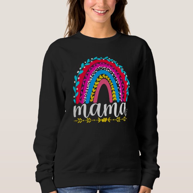 Sudadera Las mujeres Mama Boho Rainbow adoran el nuevo Día  (Anverso)