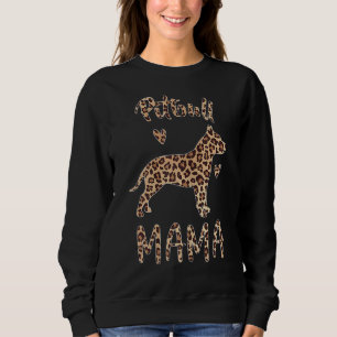 Sudadera Las mujeres Pitbull Mama Leopard Perro Día de la M